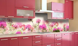 Вініловий кухонний фартух Пеларгонія наклейка для кухні калачики Квіти Рожевий 60х250 см Happy Pocket Z181614 - мініатюра 5
