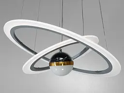 Стельова люстра LED Diasha 2391-600+400GR 85W, сіра, для кафе, вітальні, спальні - мініатюра 2