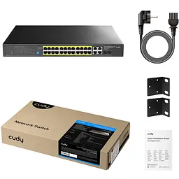 Комутатор Cudy GS1028EPS2, 24-Port Gigabit Light Managed PoE+ Switch with 2 SFP 300W - мініатюра 2