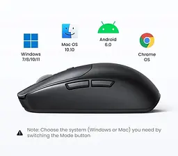 Бездротова миша Ugreen MU103 Modes Mouse чорний Wi червоний 2.4 GHz BT Type-C Charging 3-devices support (90539) - мініатюра 2