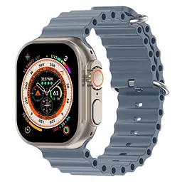 Силіконовий ремінець на смарт-годинник для Apple Watch 38,40,41,42 mm, Ocean Band, stone lotus blue, зі зручною застібкою, для годинника епл вотч, спортивний, ArmorStandart (ARM74236) - мініатюра 2