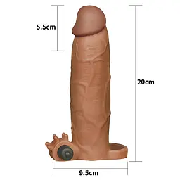 Насадка на пеніс Lovetoy Pleasure X-Tender Series Add 3" 20 см (коричневий) - мініатюра 5