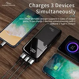 Універсальна зарядна батарея Konfulon Joko J12 Power Bank 20000Mah 22,5W (Чорний) - мініатюра 8