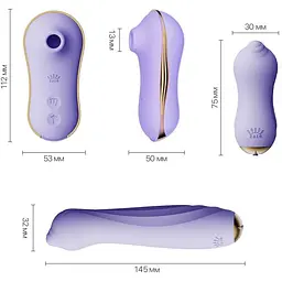 Набір 3в1 Zalo - Unicorn Set Violet: віброяйце, пульсатор, вакуумний стимулятор - мініатюра 2