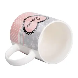 Чашка порцелянова Love 400 мл, рожевий Liling Rongxiang Ceramic RX-N240143PK - мініатюра 8
