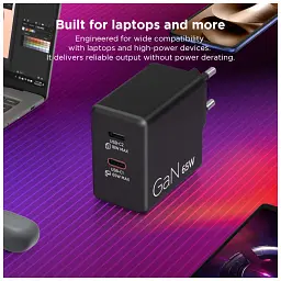 Блок живлення до ноутбуку Lenovo Dual USB-C 65W GaN Charger (40AW065BEU) - мініатюра 12