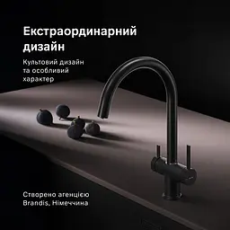 Змішувач для кухні з C-виливом і каналом для питної води AM.PM Func чорний F8F07722 - мініатюра 3