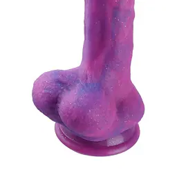 Фалоімітатор 8.2″ з вібрацією для секс-машин Hismith Purple Silicone Dildo with Vibe, KlicLok - мініатюра 5