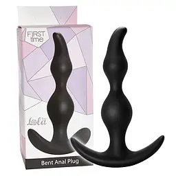 Анальна пробка Lola Games Bent Anal Plug 13 см (чорний) - мініатюра 7