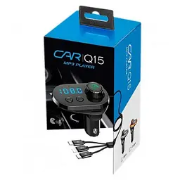 Автомобільний FM трансмітер модулятор Q15 Bluetooth Чорний - мініатюра 5