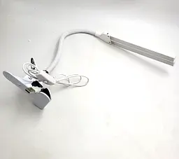 Світлодіодна LED настільна USB-лампа гнучка на прищіпці 2 плафони UKC XSD 919 біла - мініатюра 3