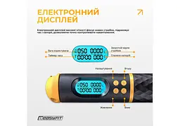 Розумна скакалка EasyFit SmartRope 3 м з утяжнювачами (бездротова) (EF-1908-BY) - мініатюра 4