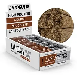 Батончик Lipo Bar Double chocolate 20 шт. x 50 г - мініатюра 2