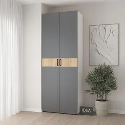 Шафа для одягу з однією штангою С-8.4 Білий/Асфальт Idea
