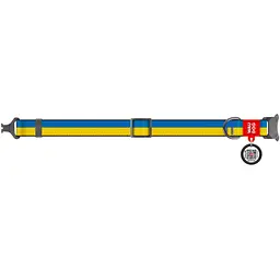 Нашийник для собак Waudog Nylon Colors of freedom, з QR паспортом, металева пряжка-фастекс, XXL, 43-70х3,5 см - мініатюра 2