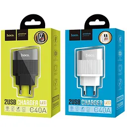 Зарядний з екраном Hoco C40A Speedmaster Charger 2usb 2.4 ампера - мініатюра 3