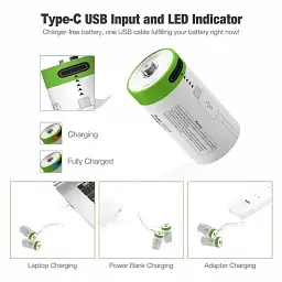 Акумулятор CR2 Smartoools 300 mAh літій-іонний Li-Ion із зарядкою від Type-C 3.7V Випуклий плюс (19326) - мініатюра 4