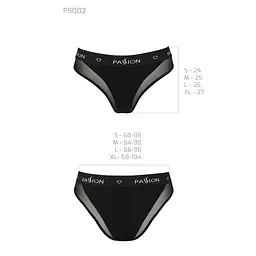 Трусики з прозорою вставкою Passion PS002 PANTIES L, black - мініатюра 6