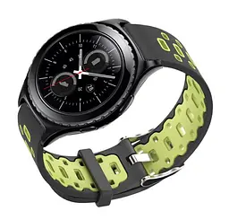 Спортивний ремінець Primo Perfor Classic для годинника Samsung Gear S2 Classic SM-R372/R735 Black Green - мініатюра 2