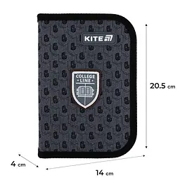 Пенал Kite College Line чорний (K25-622H-2) - мініатюра 3