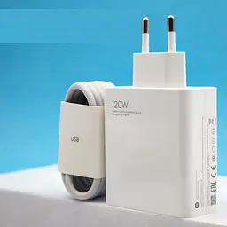 Мережний зарядний пристрій MI120W з кабелем (Білий) - мініатюра 2