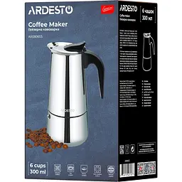 Гейзерна кавоварка Ardesto Gemini Apulia з нержавіючої сталі, 6 чашок (AR0806SS) - мініатюра 6