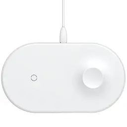 Бездротовий зарядний пристрій Baseus Smart 2 in 1 (Phone + Watch) Type-C Version 10W WX2IN1P20-02 White
