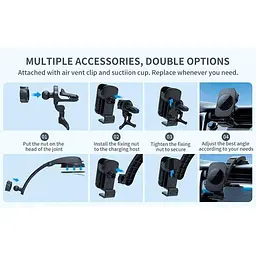 Автотримач із зарядкою S6 3-в-1 MagSafe Wireless Car Charger Carvent & Dashboard - мініатюра 4