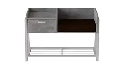 Банкетка із тумбочкою Ferrum-decor Бланка 540x1000x320 метал Сірий ДСП Бетон 16 мм (FRD-103044) - мініатюра 2