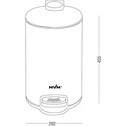 Відро для сміття МVM з кришкою та педаллю 20 л (BIN-16 20L SS) - мініатюра 5