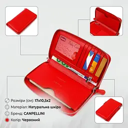 Яскравий гаманець-клатч для жінок із натуральної шкіри Canpellini 21619 червоний - мініатюра 3