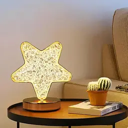 Нічник світильник 3 режими настільна кришталева лампа у формі зірки Creative Table Lamp - мініатюра 2