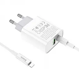 Мережевий зарядний пристрій Hoco C80A Rapido PD18W+QC3.0 charger set Type-C to Lightning - мініатюра 6