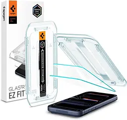 Закаленное стекло Spigen AluminaCore для iPhone 17/17 Pro/16 Pro, 2 шт., твердость 9H+
