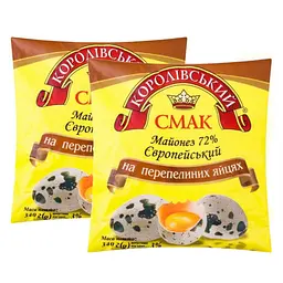 Майонез Королівський смак Європейський на перепелиних яйцях 72%, ( 2 шт. х 340 г) - мініатюра 2
