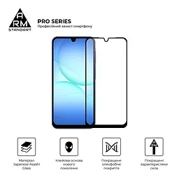 Захисне скло на Samsung Galaxy A17 4G (A175) з олеофобним покриттям, Pro, повне проклеювання, антистатичний і пиловідштовхуючий шар, 9H, самоклеючеся, 2.5D, на весь екран, антистатичний клей, ArmorStandart (ARM86510) - мініатюра 2