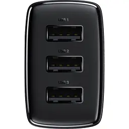 Сетевое зарядне пристрій Baseus Compact Charger 3-USB 17W EU чорний CCXJ020101 - мініатюра 6