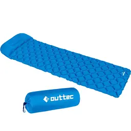 Надувний килимок Outtec 195х55х5см з подушкою соти голубий - мініатюра 2