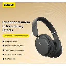 Бездротові навушники Baseus Bowie D05 Wireless Headphones A00024601113-00 Black - мініатюра 7