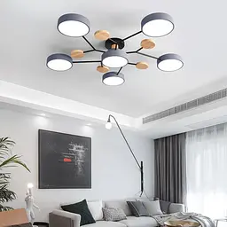 Світлодіодна LED люстра Linisoln Dim 9609/5+1GY - мініатюра 4
