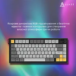 Клавіатура Ajazz AF82 Wireless/Bluetooth/USB UA Gray/White/Orange (AF82-GWO) - мініатюра 12