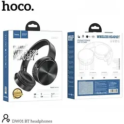 Навушники бездротові Hoco DW01 Foldable Headphones накладні складні чорні - мініатюра 6