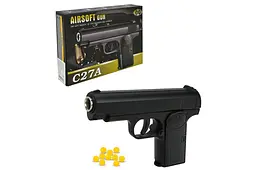 Іграшковий пістолет металевий на кульках кульки Airsoft Gun C27A у короб. 18x13x4 см