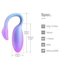 Смарт-віброяйце Magic Motion Flamingo Max Blue 2 в 1: віброяйце та тренажер Кегеля, 10 режимів - мініатюра 4