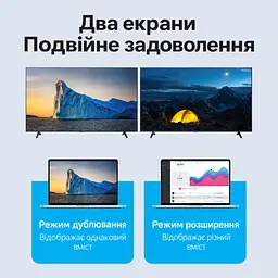 Відеоадаптер Vention з USB-C або USB-A на HDMI 1080p 60 Гц потребує встановлення драйвера UDisplay для дисплея потрібен окремий HDMI-кабель для Windows 7/8/10 та macOS дублювання екрана та розширення лише у Windows із вбудованим кабелем 0,15 м сірий (ACYHB) - мініатюра 10