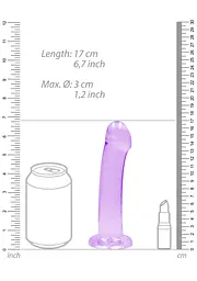 Фалоімітатор RealRock Crystal Clear 6.7" 17 см (фіолетовий) - мініатюра 3