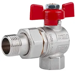 Кран кульовий Icma FAR. ROSSA 1/2" кутовий №361 (87361AD11) - мініатюра 1