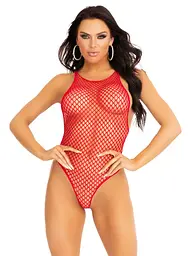 Боді-сітка Leg Avenue Net snap crotch tank bodysuit Red, One Size - мініатюра 4