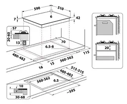 Варильна поверхня газова Whirlpool GOS 6415/NB1 (6910639) - мініатюра 4