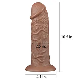 Фалоімітатор LoveToy Realistic Chubby 26.6 см тілесний - мініатюра 10
